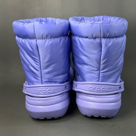 Crocs Unisex Classic Lined Neo Puff Boots Men’s 10 Women’s 12 Digital Violet Fuz - Picture 2 of 8